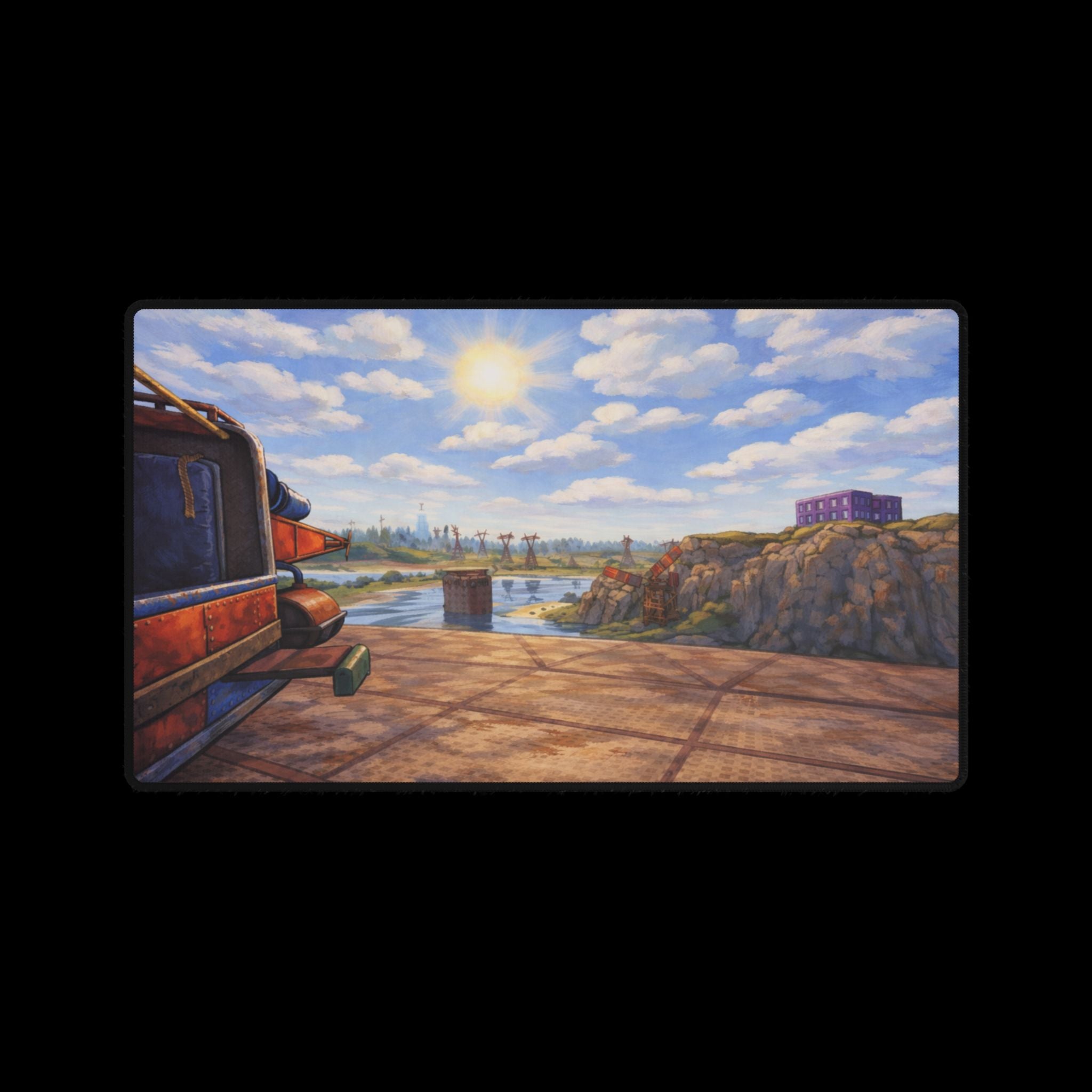 Post Apocalyptic Landscape Desk Mat Rust