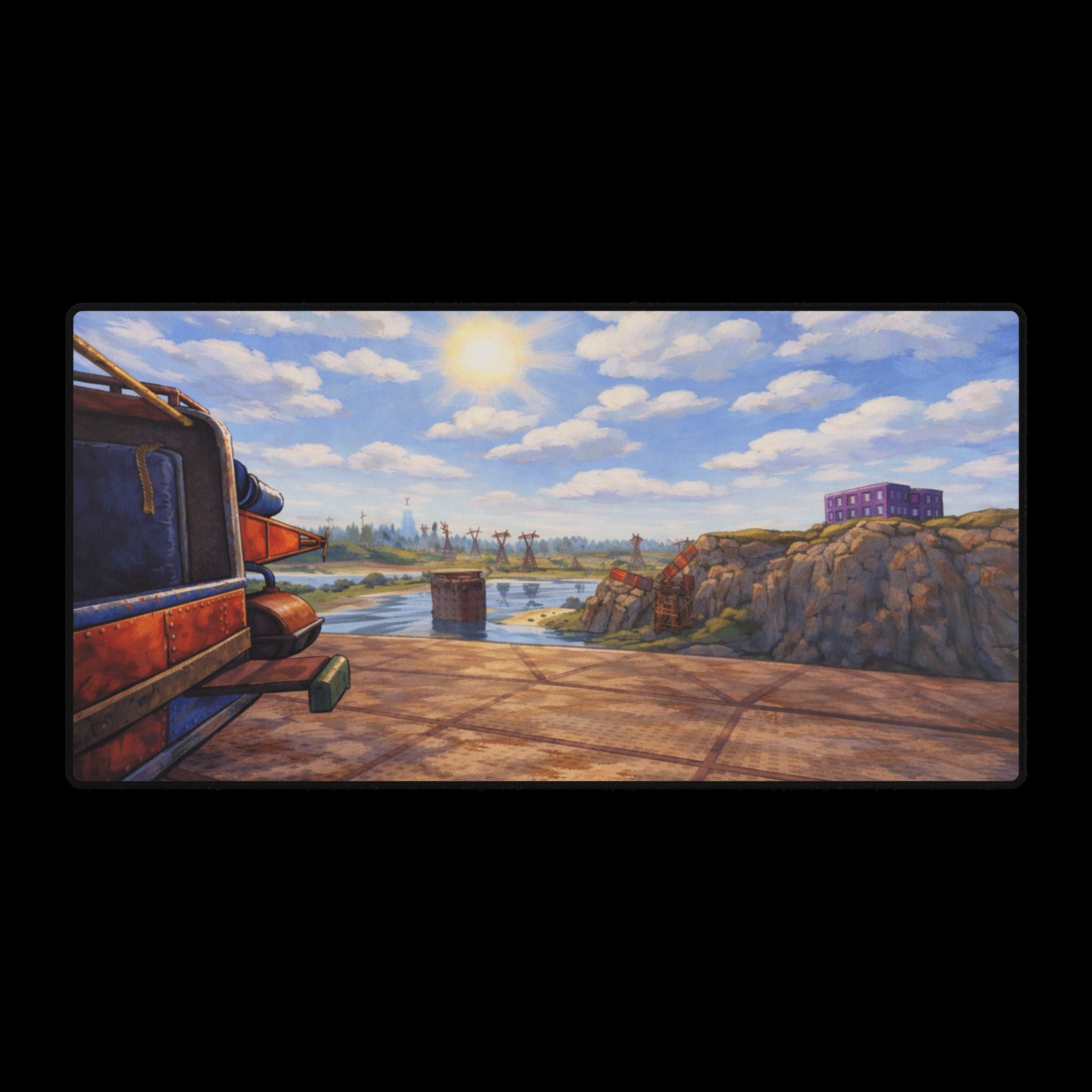 Post Apocalyptic Landscape Desk Mat Rust